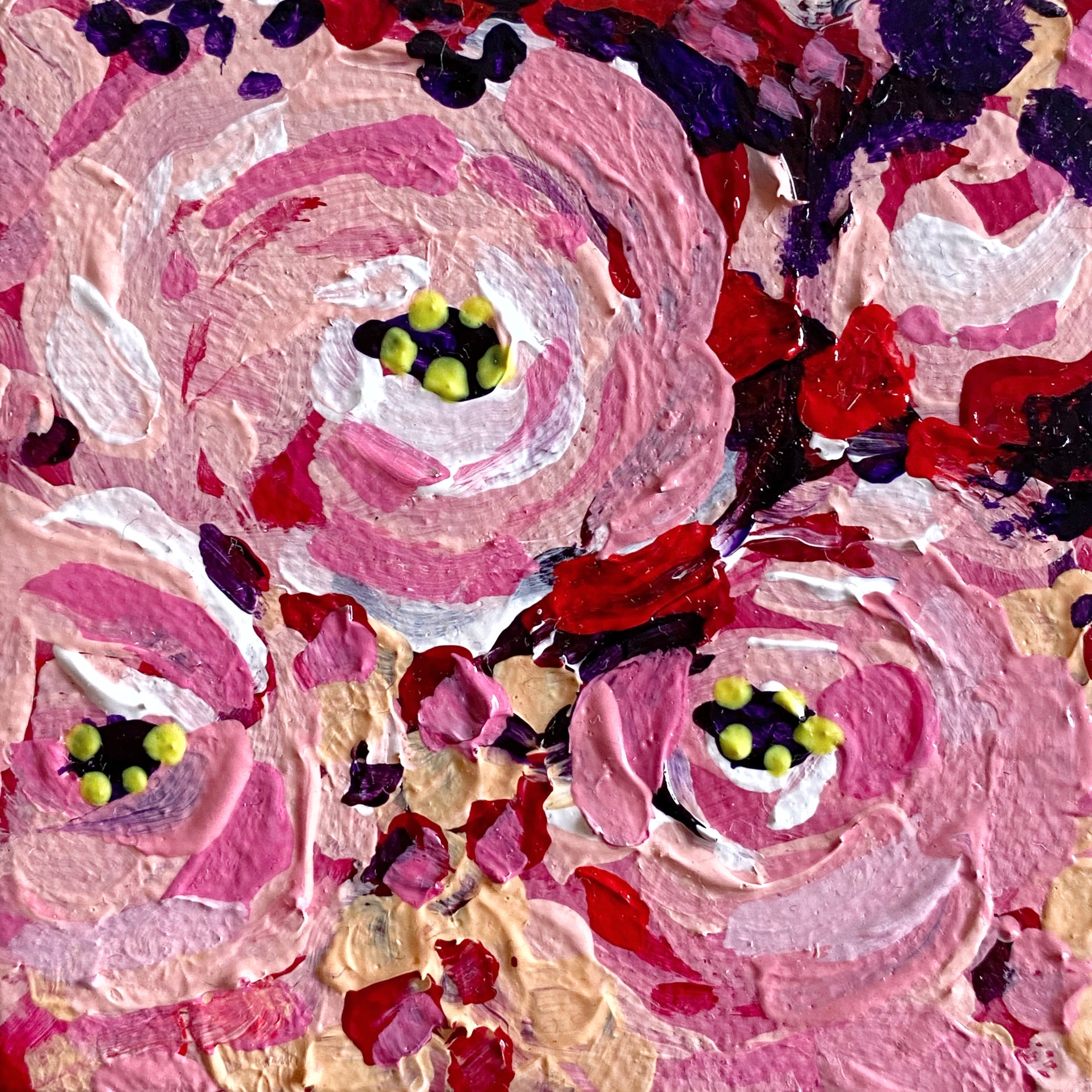 Late roses, 7,5x7,5 cm