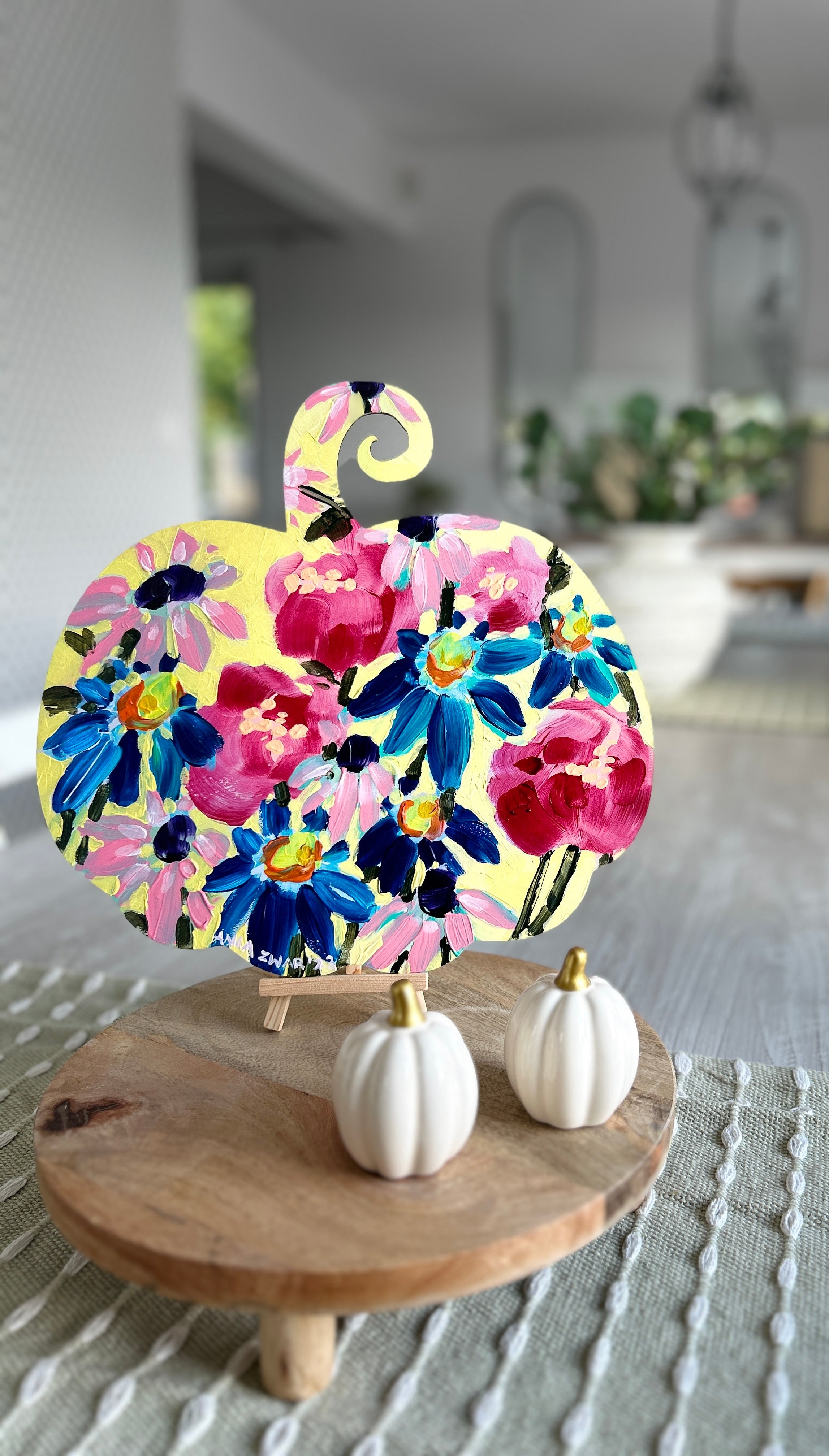 Pink Peonies Pumpkin