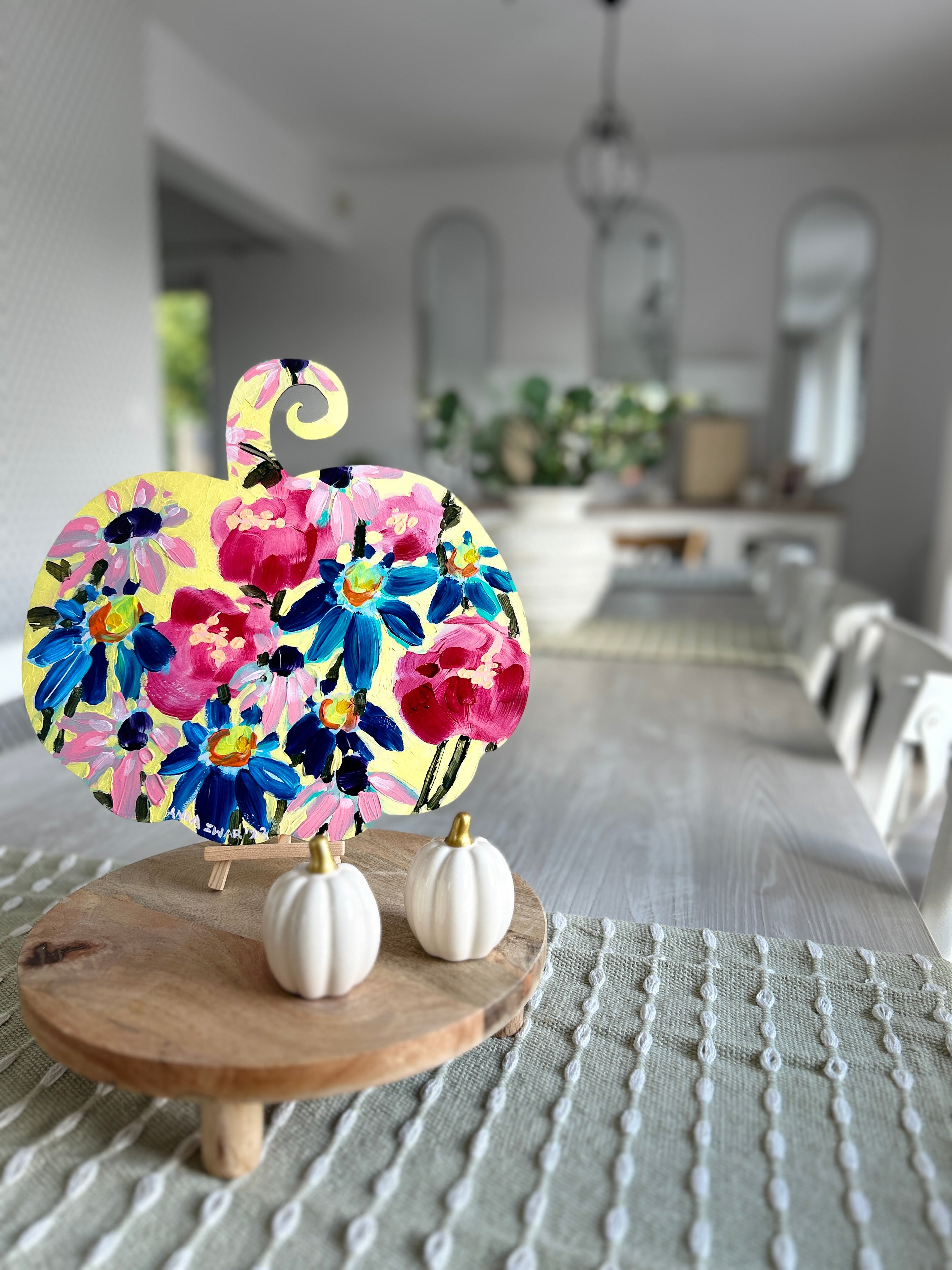 Pink Peonies Pumpkin