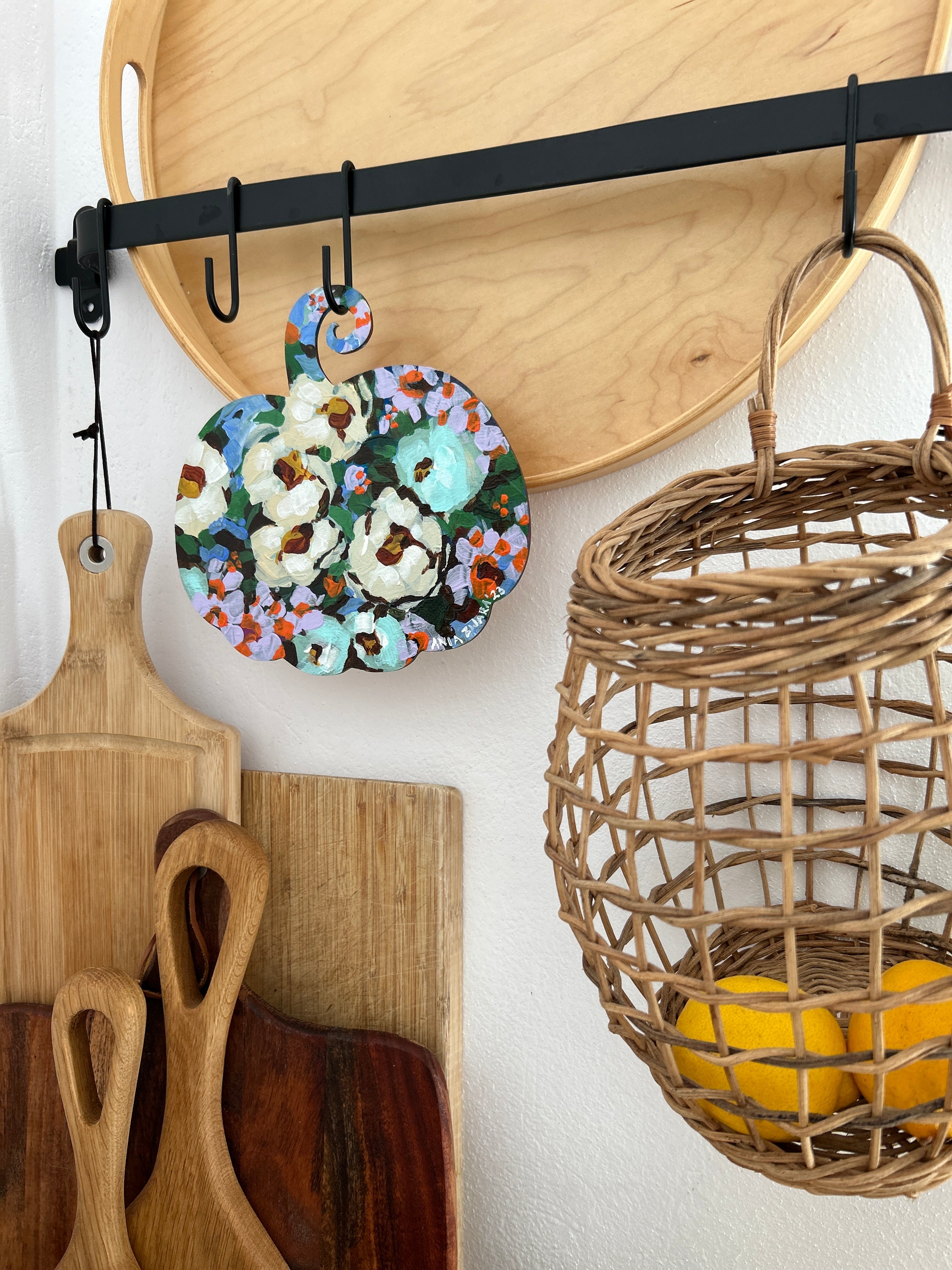 Violet Daisies Pumpkin