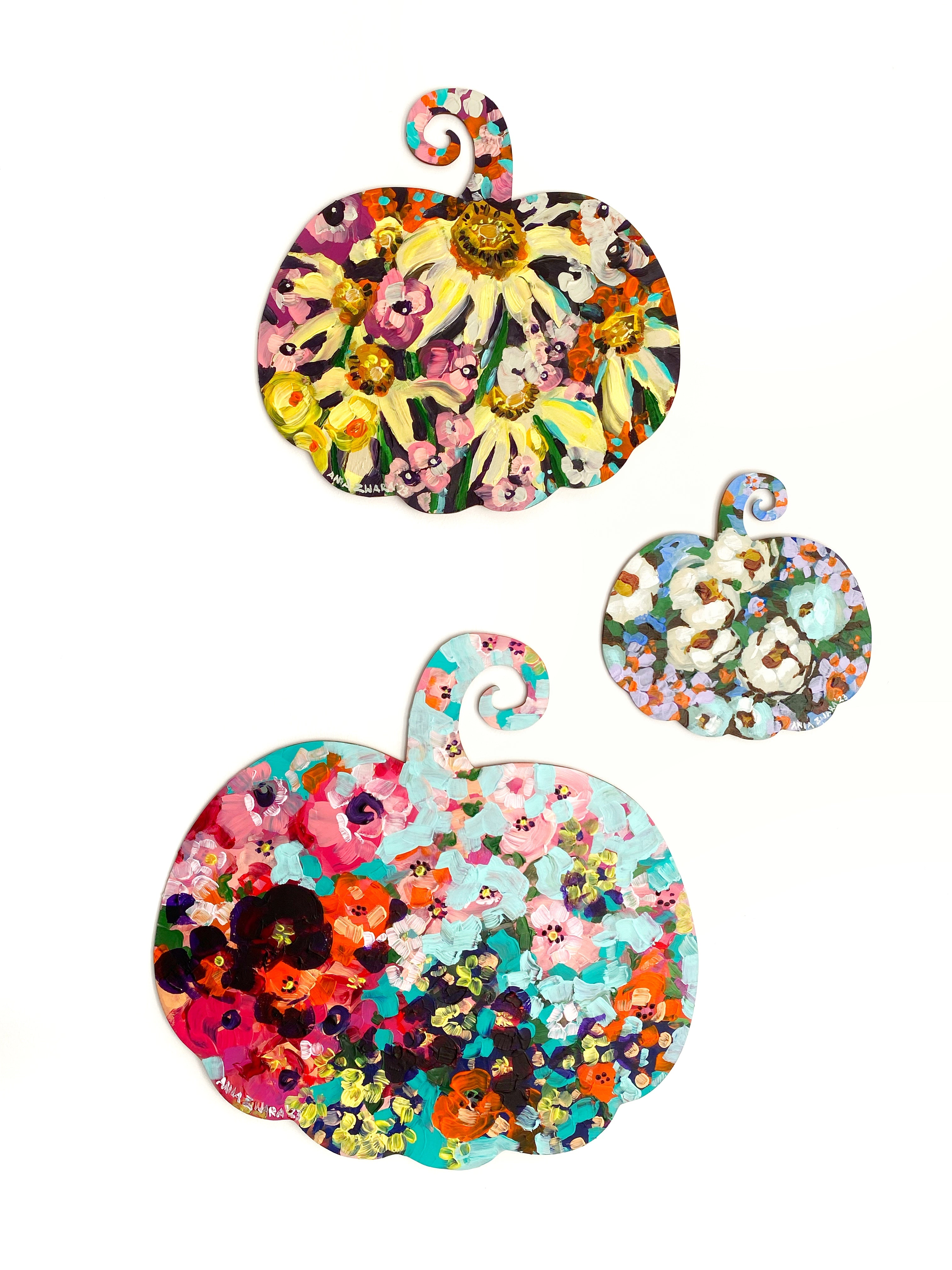 Mint green & Pink Pumpkin