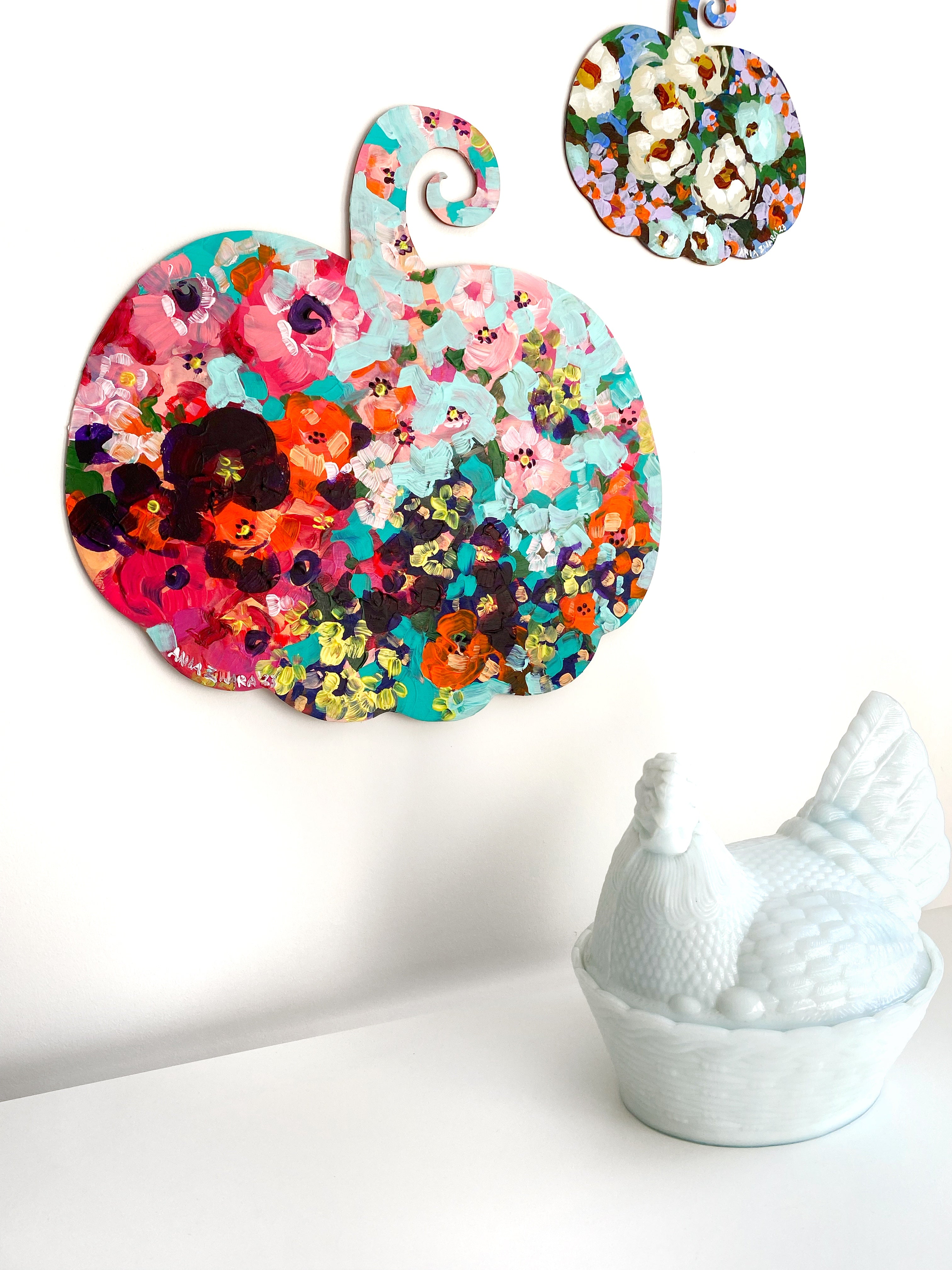 Mint green & Pink Pumpkin