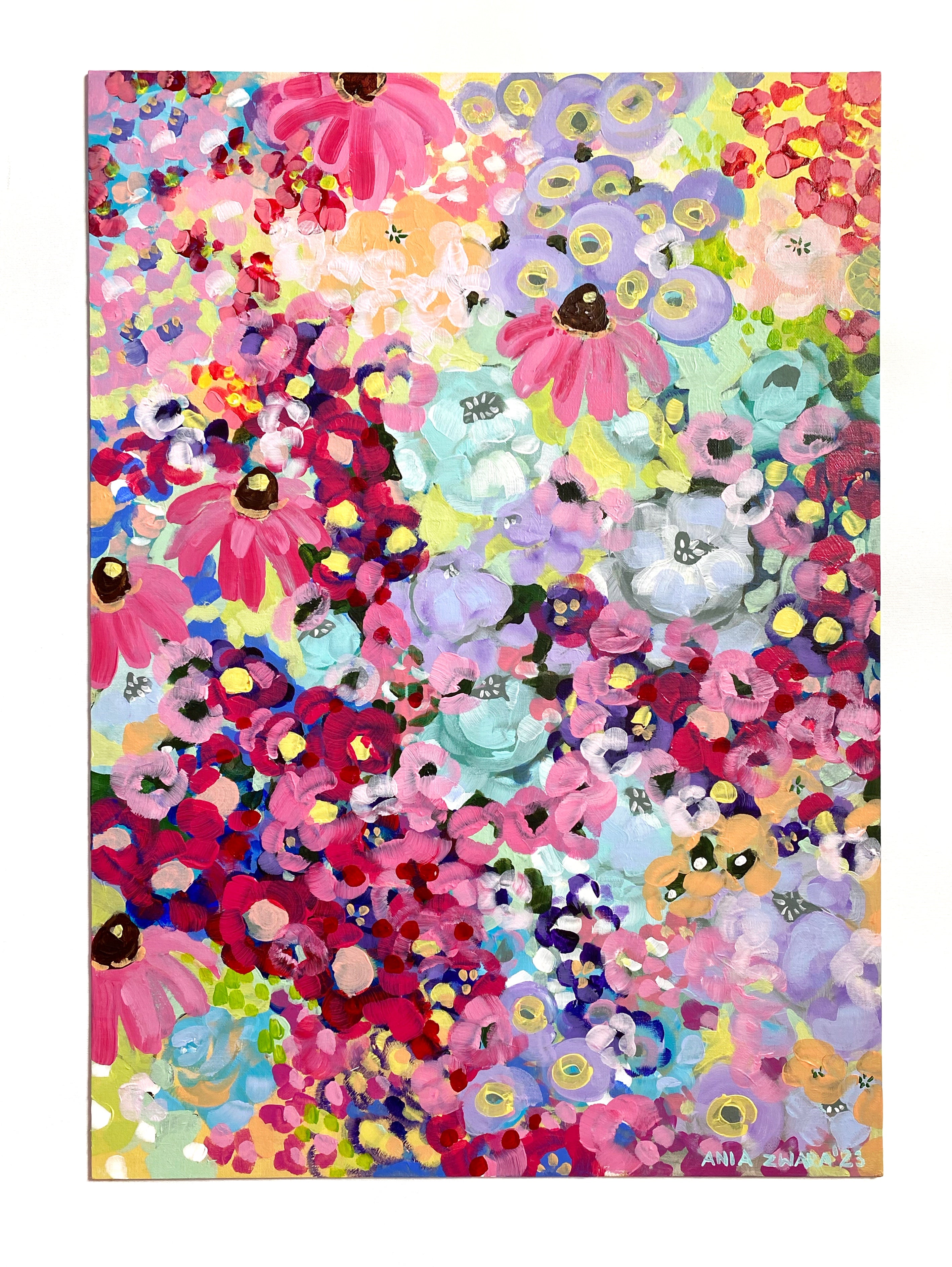 Pink fields of joy, 50x70 cm