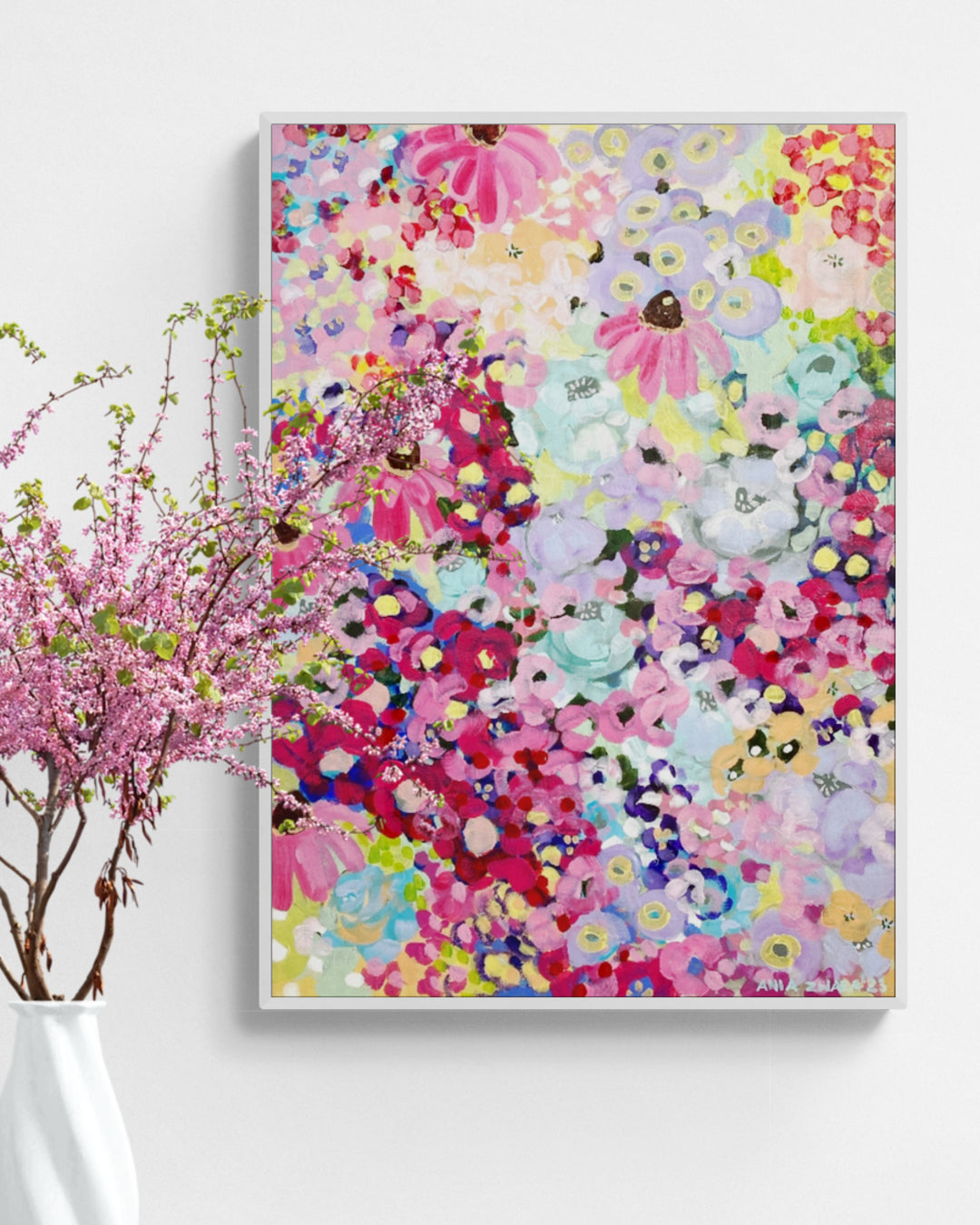 Pink fields of joy, 50x70 cm