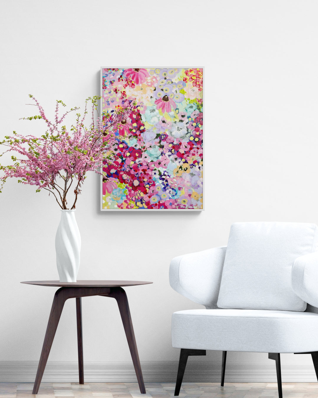 Pink fields of joy, 50x70 cm